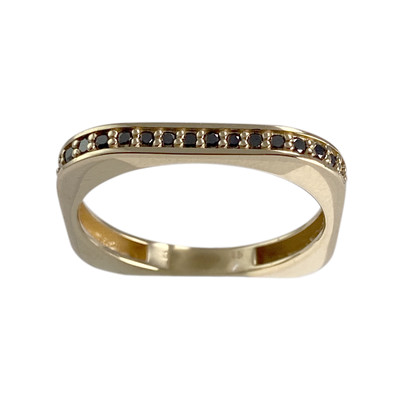 Bague d'occasion GLAMRIA or 585 jaune diamants noirs