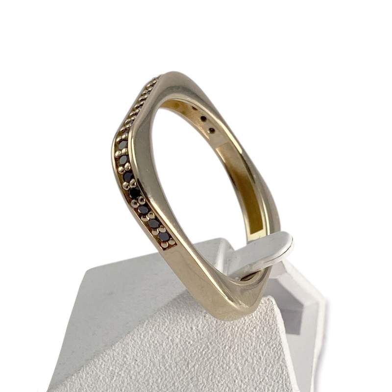 Bague d'occasion GLAMRIA or 585 jaune diamants noirs traités - vue 2