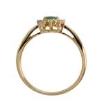 Bague d'occasion or 750 jaune émeraude, diamants - vue 3