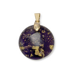 Pendentif d'occasion or 585 jaune, verre violet - vue 1
