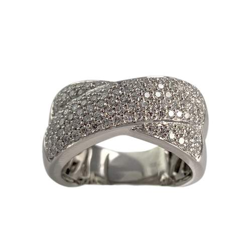 Second-hand gold ring 750 white diamonds