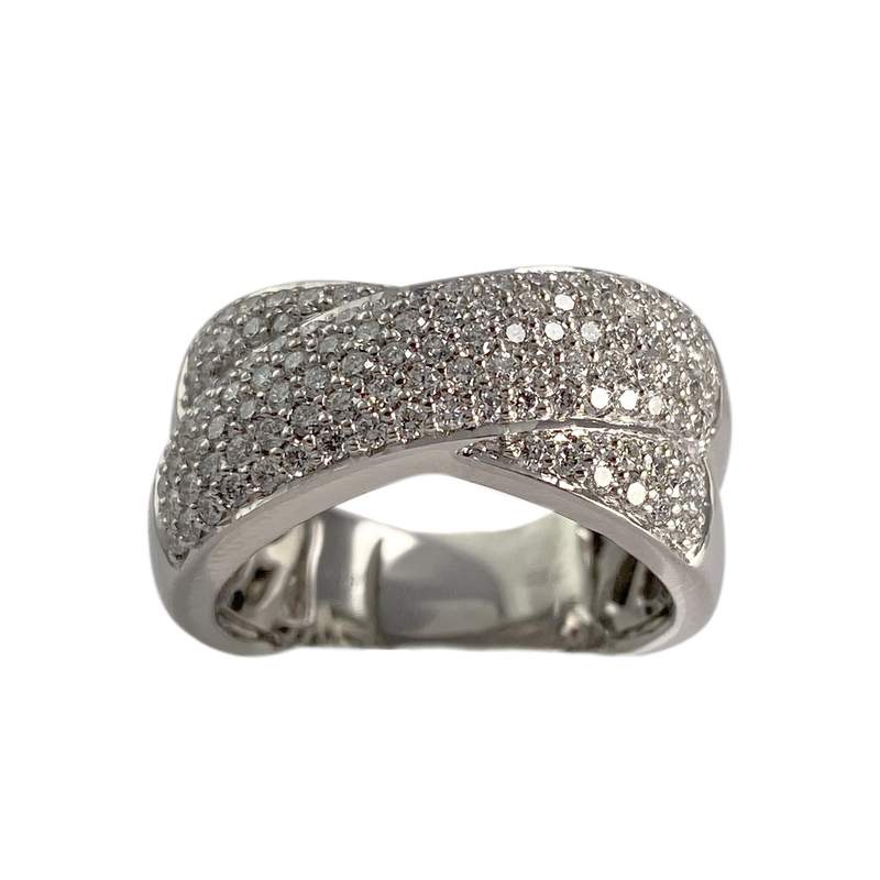 Bague d'occasion or 750 blanc diamants - vue 1