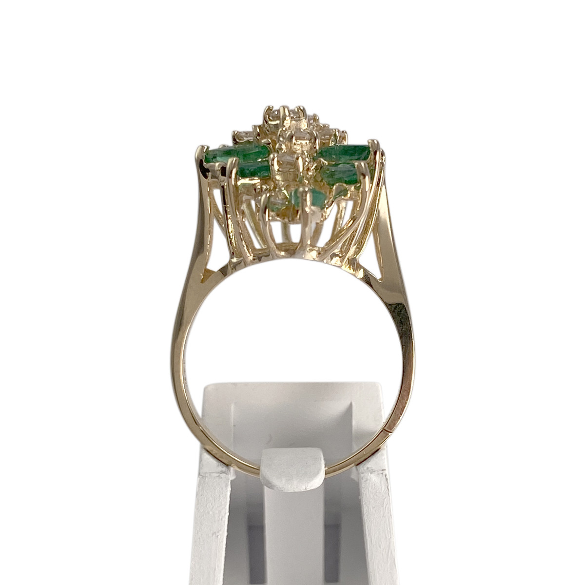 Bague d'occasion or 585 jaune émeraudes, diamants - vue 3