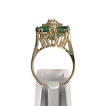 Bague d'occasion or 585 jaune émeraudes, diamants - vue 3