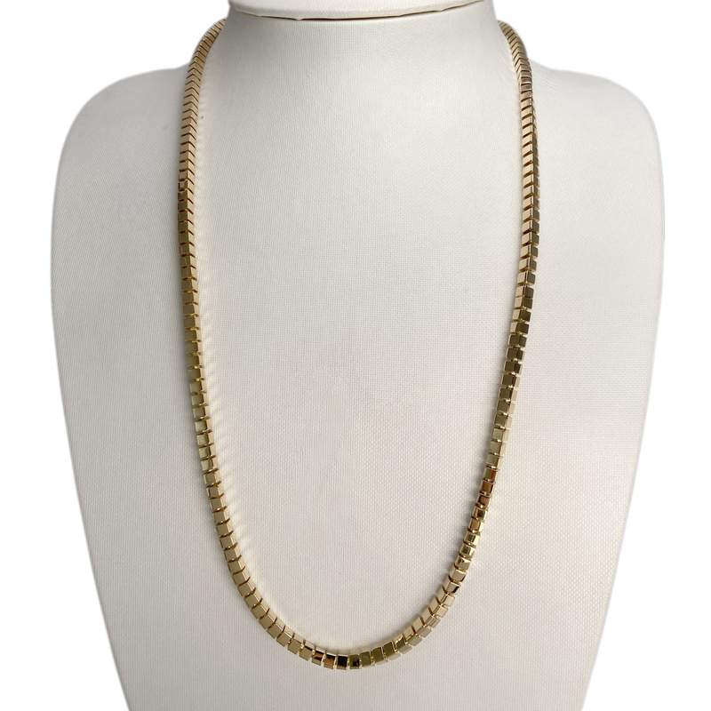 Collier d'occasion en or jaune 750, maille fantaisie, 59.5 cm - vue 2