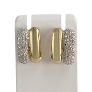 Boucles d'oreilles d'occasion or 2 tons 750 jaune diamants