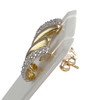 Boucles d'oreilles d'occasion or 2 tons 750 jaune diamants - vue V2