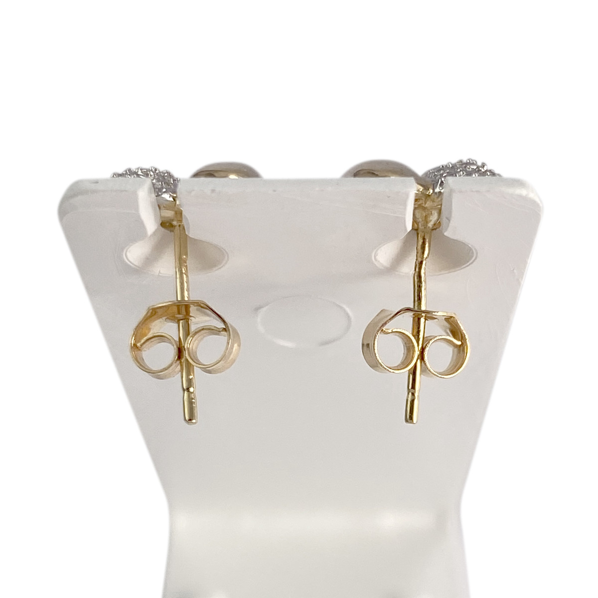 Boucles d'oreilles d'occasion or 2 tons 750 jaune diamants - vue 3