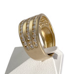 Bague d'occasion or 750 jaune diamants - vue 2