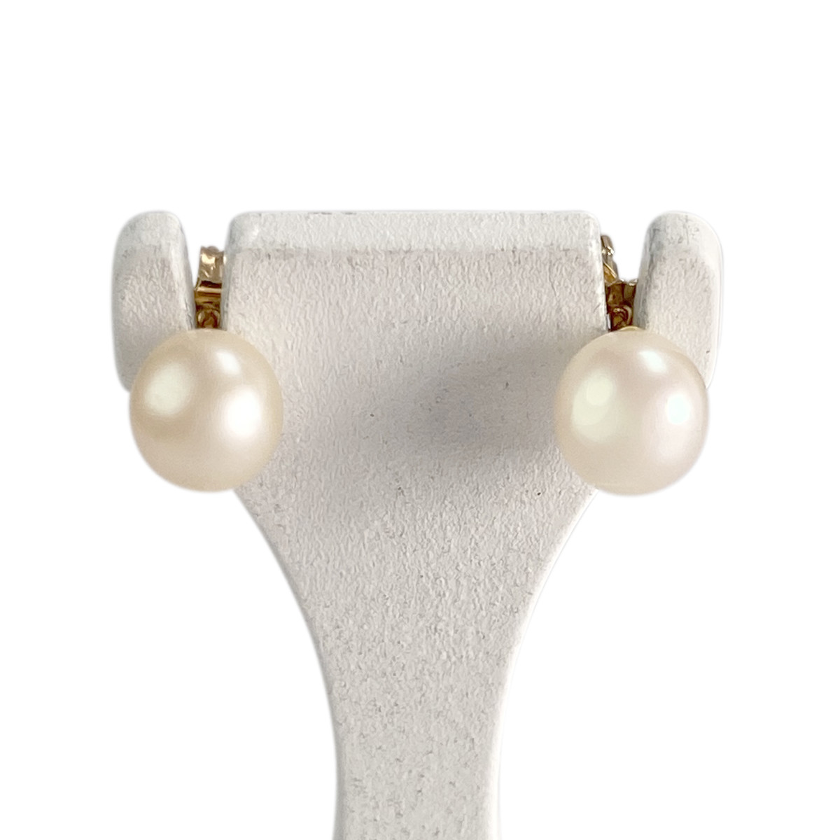 Boucles d'oreilles d'occasion or 750 jaune perles de culture