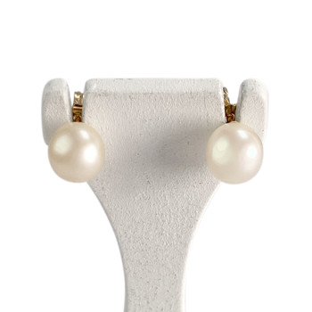 Boucles d'oreilles d'occasion or 750 jaune perles de culture