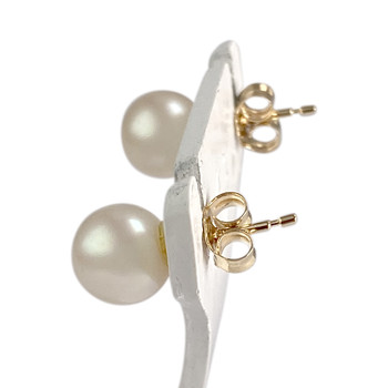 Boucles d'oreilles d'occasion or 750 jaune perles de culture