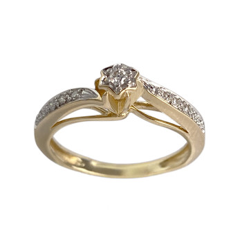 Bague d'occasion  or 2 tons 750 diamants