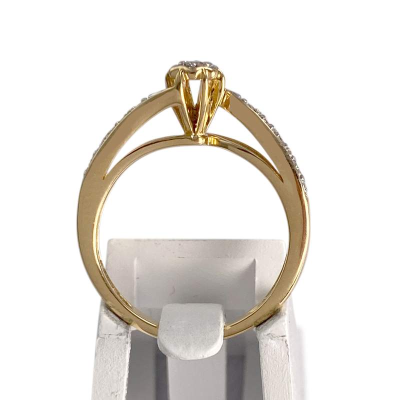 Bague d'occasion  or 2 tons 750 diamants - vue 3
