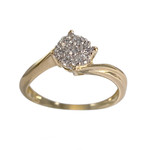 Bague d'occasion or 750 2 tons diamants - vue 1