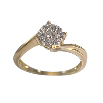 Bague d'occasion or 750 2 tons diamants - vue 1