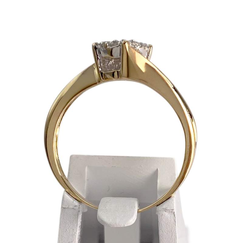 Bague d'occasion or 750 2 tons diamants - vue 3