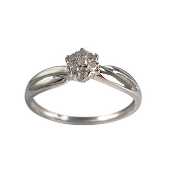 Tweedehands goud 750 witte diamanten ring