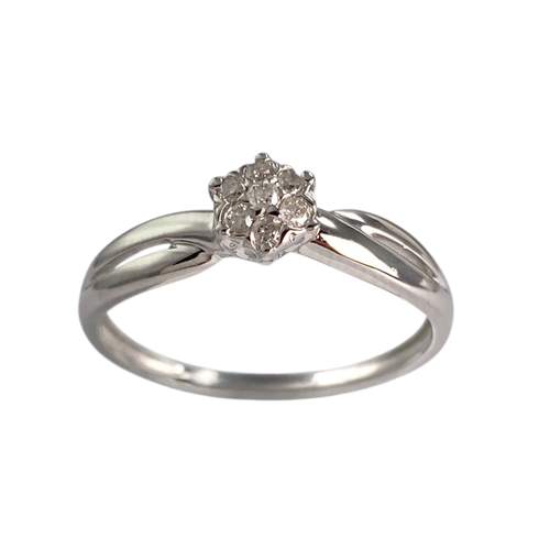 Tweedehands goud 750 witte diamanten ring