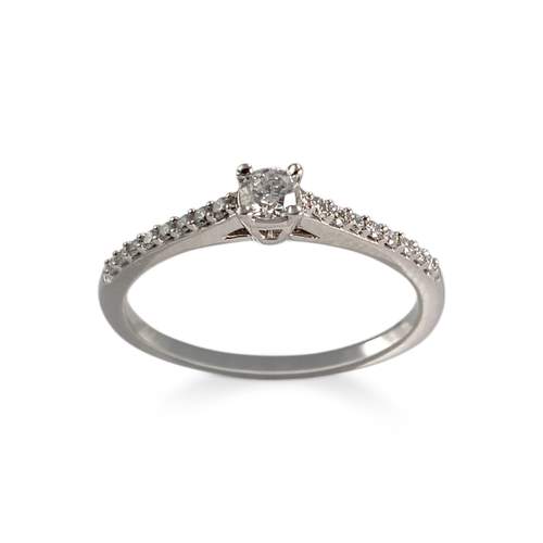 Bague d'occasion or 750 blanc diamants