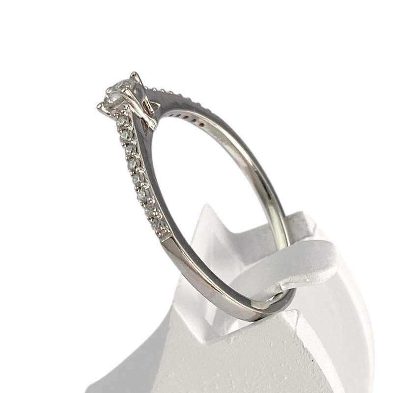 Bague d'occasion or 750 blanc diamants - vue 2