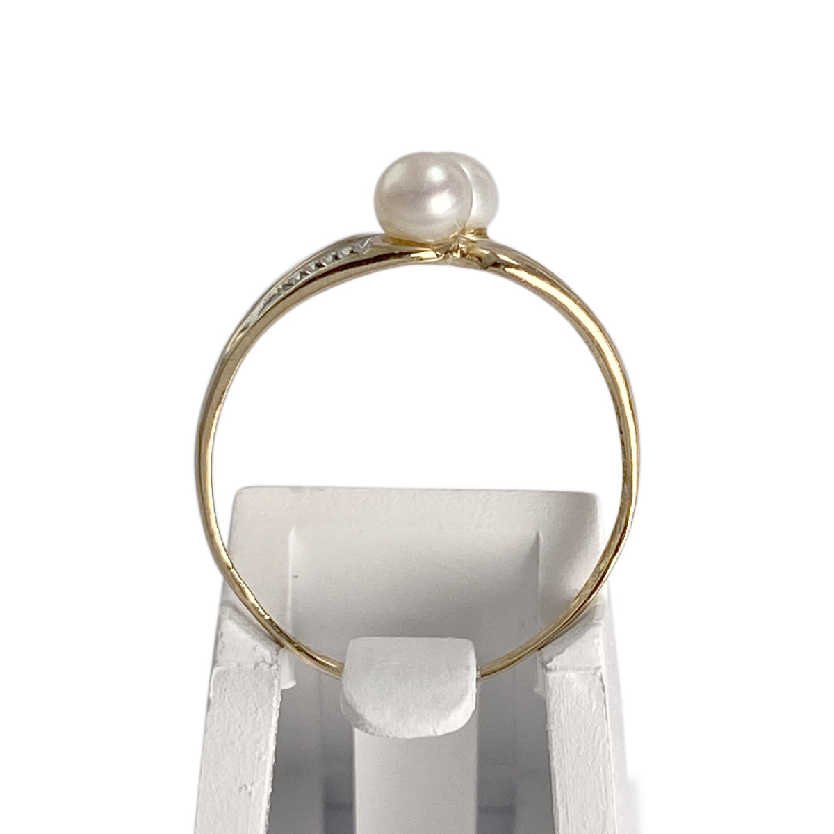 Bague d'occasion  or 750 2 tons perles de culture - vue 3