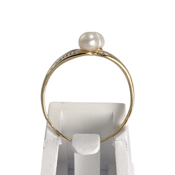 Bague d'occasion  or 750 2 tons perles de culture