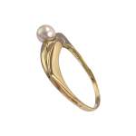 Bague d'occasion or 750 jaune perle de culture - vue 2