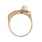 Bague d'occasion or 750 jaune perle de culture - vue 3
