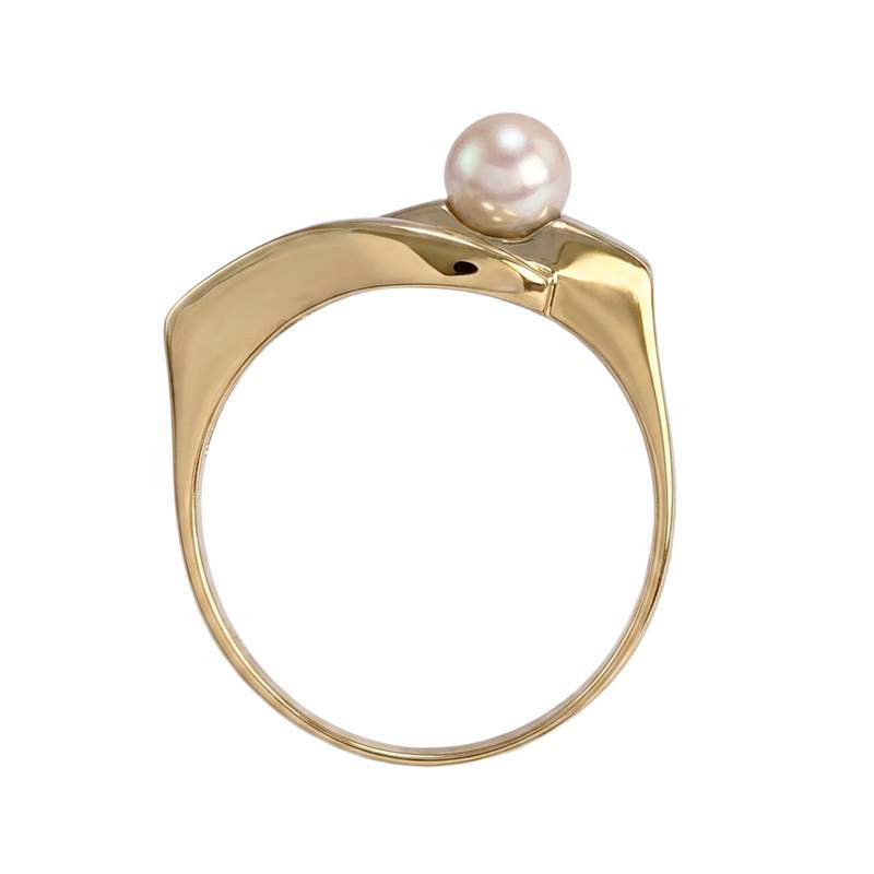 Bague d'occasion or 750 jaune perle de culture - vue 3