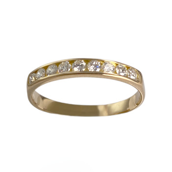 Tweedehands gouden ring 750 gele diamanten