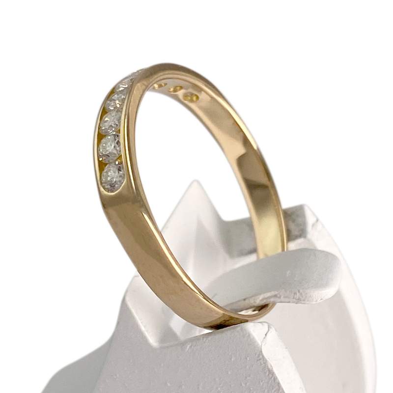 Bague d'occasion or 750 jaune diamants - vue 2