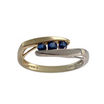 Bague d'occasion 2 ors 750 saphirs - vue 1