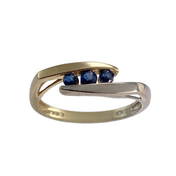 Bague d'occasion 2 ors 750 saphirs