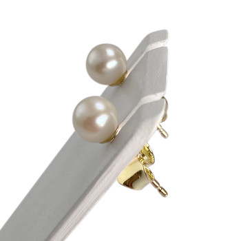 Boucles d'oreilles d'occasion or 750 jaune perles de culture