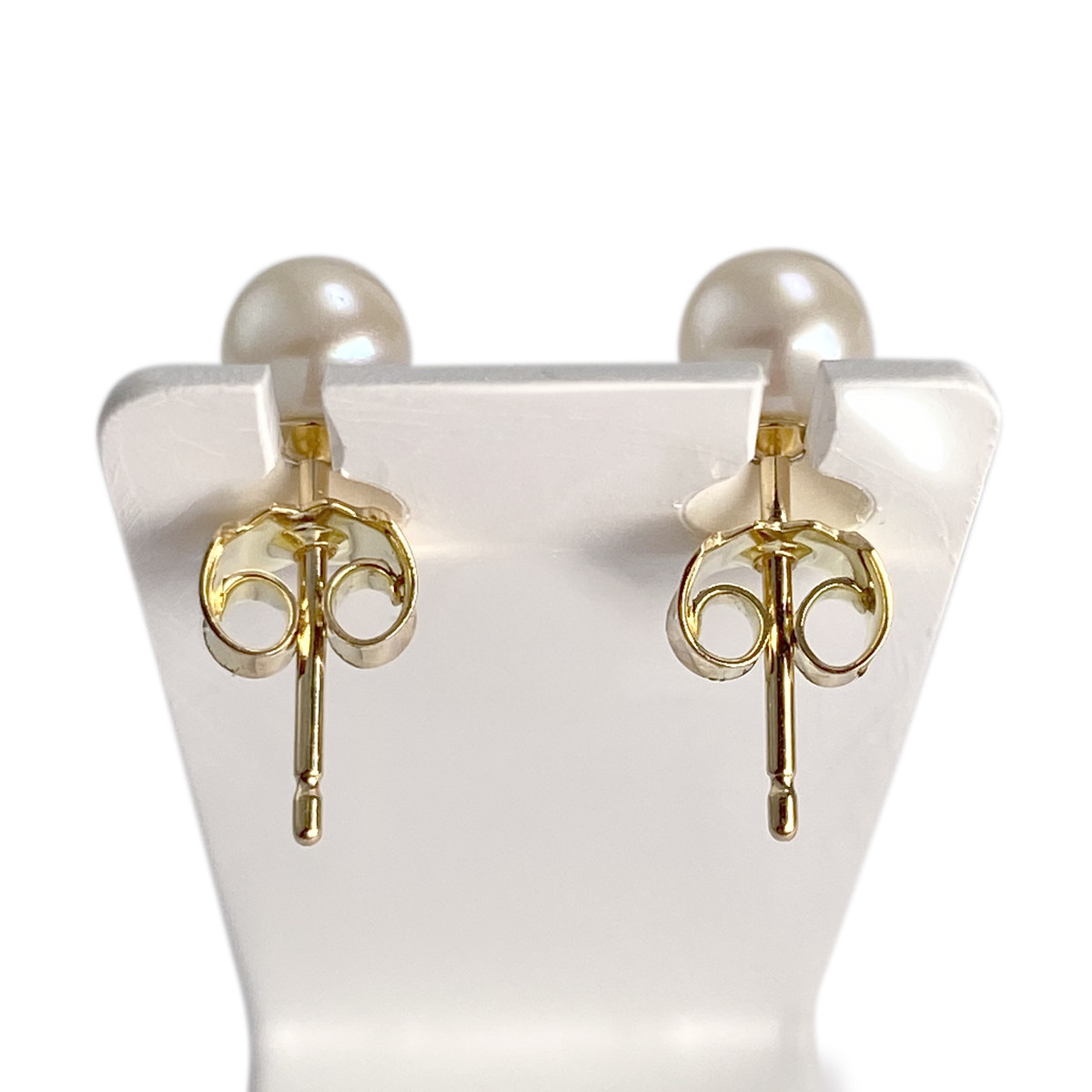 Boucles d'oreilles d'occasion or 750 jaune perles de culture - vue 3
