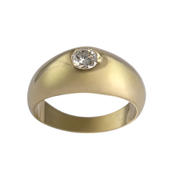 Tweedehands gouden 750 gele diamanten ring
