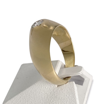 Tweedehands gouden 750 gele diamanten ring