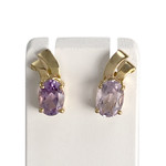 Boucles d'oreilles d'occasion or 750 jaune améthystes - vue 1