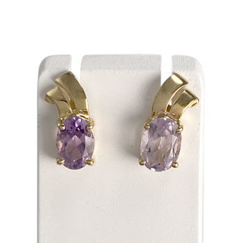 Boucles d'oreilles d'occasion or 750 jaune améthystes