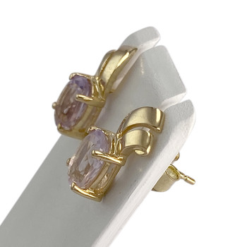 Boucles d'oreilles d'occasion or 750 jaune améthystes