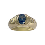 Bague d'occasion or 750 jaune saphir, diamants - vue 1