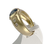 Bague d'occasion or 750 jaune saphir, diamants - vue 2