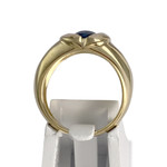 Bague d'occasion or 750 jaune saphir, diamants - vue 3
