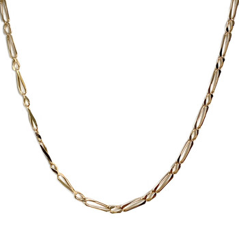 Used 750 yellow gold chain with horse-link and alternating links, 63.5 cm