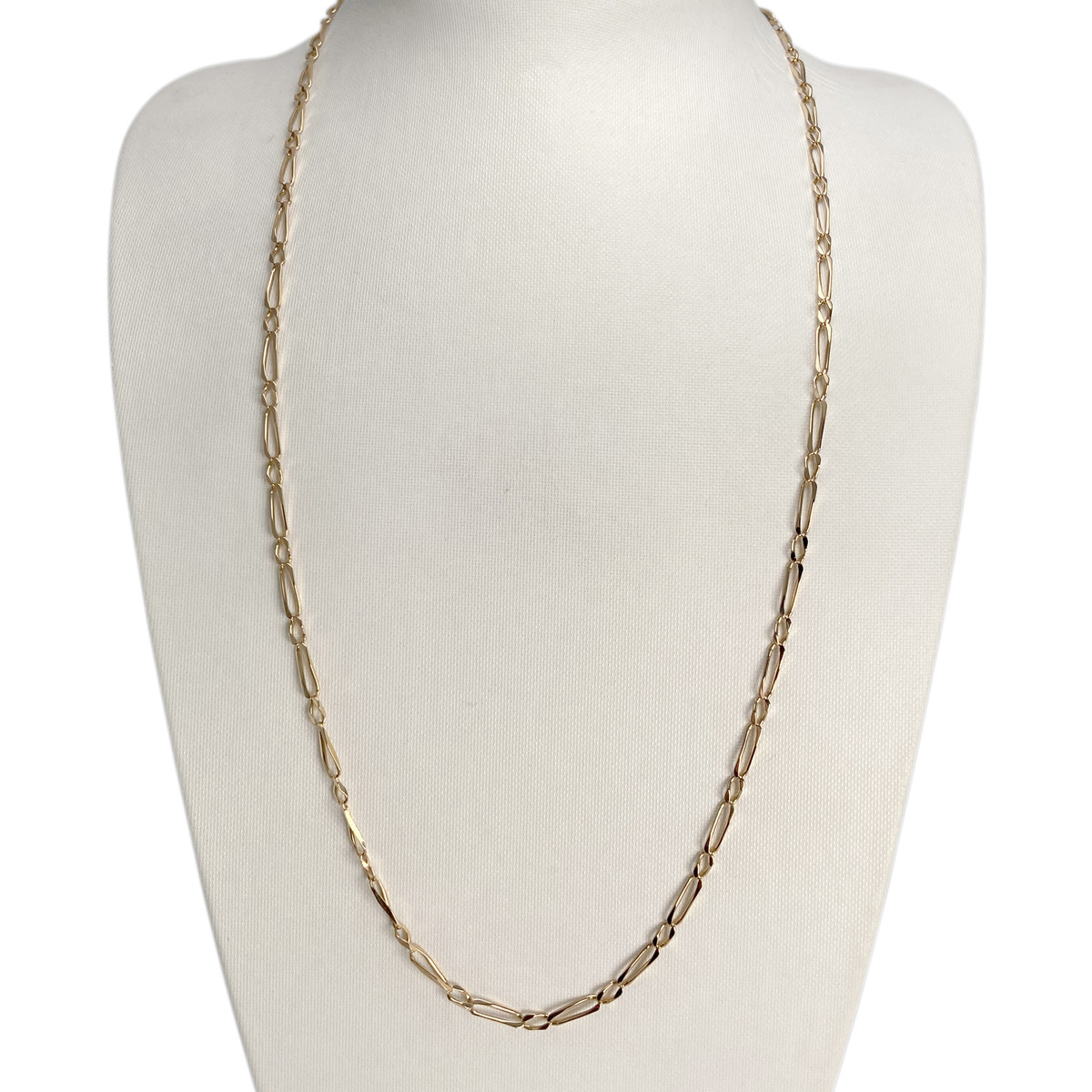 Used 750 yellow gold chain with horse-link and alternating links, 63.5 cm - view 2