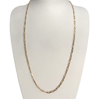 Used 750 yellow gold chain with horse-link and alternating links, 63.5 cm