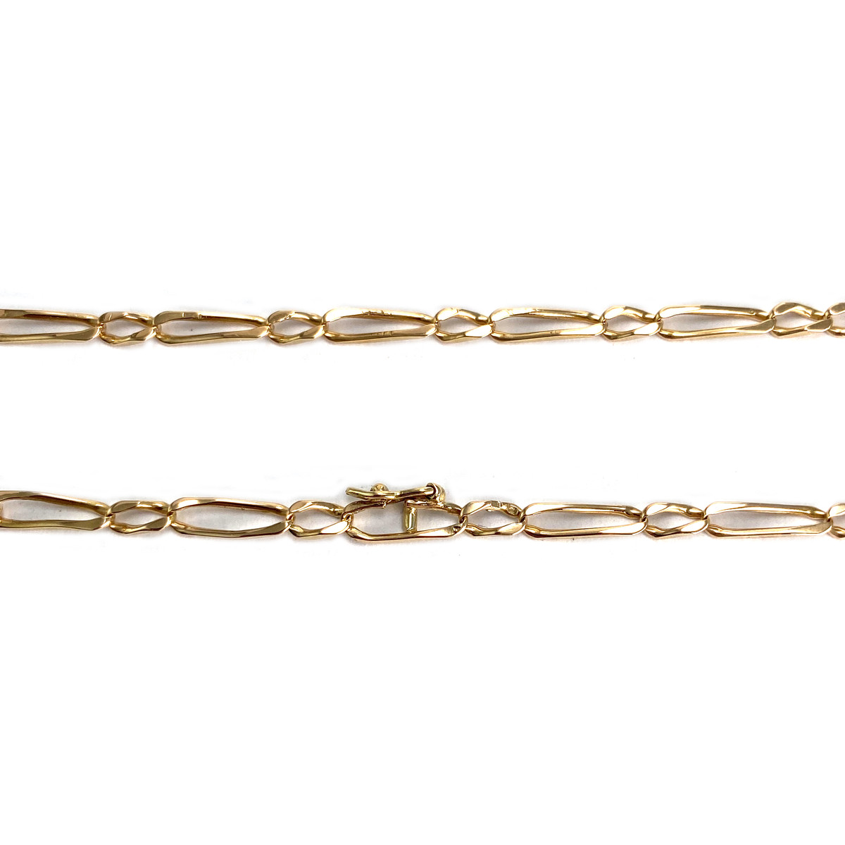 Used 750 yellow gold chain with horse-shaped links and alternating links, 63.5 cm - view 3