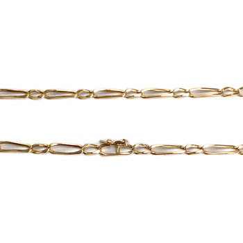 Used 750 yellow gold chain with horse-link and alternating links, 63.5 cm