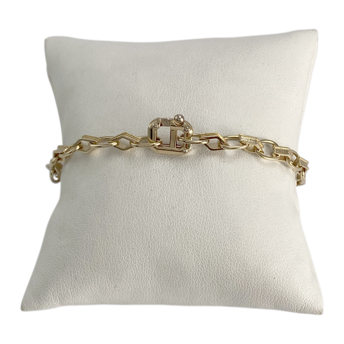 Bracelet d'occasion or 585 jaune maille fantaisie - vue 2